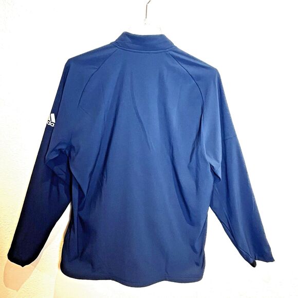 ADIDAS Golf Men's XL Blue Full Front Zip Jacket Pockets Stretch Cuffs Drawstring - Picture 2 of 13